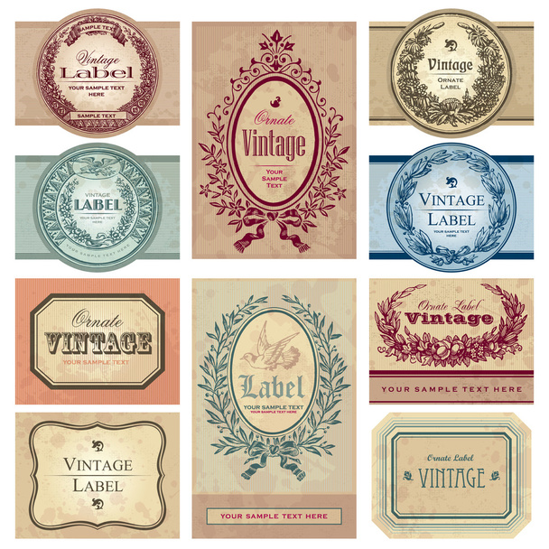 Set de etiquetas vintage (vector
) - Vector, Imagen
