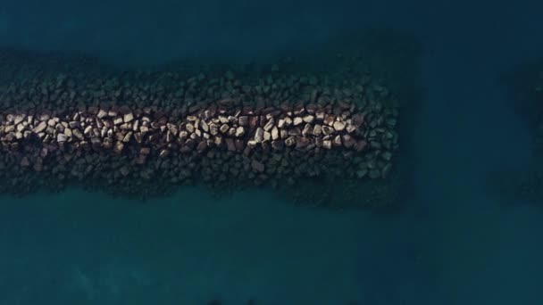 Aerial view of a breakwater on the Cyprus sea - Video