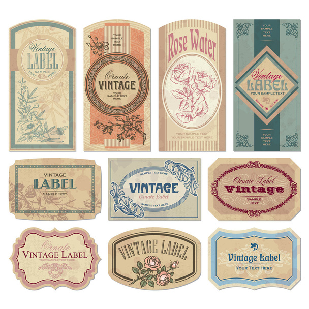 Ensemble d'étiquettes vintage (vecteur
) - Vecteur, image