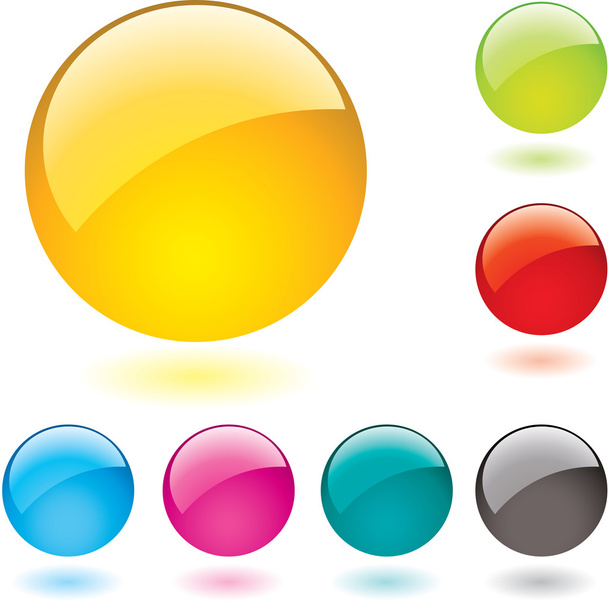 Beautiful glossy buttons. Vector illustration. - Vecteur, image