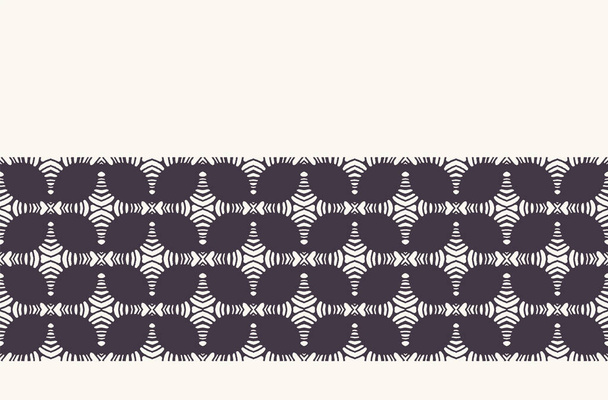 nahtloser Rand Muster handgezeichneten ornamentalen Azulejo Mosaik Hintergrund. geometrischer monochromer Streifen. Vektor komplizierte Linienkunst Band Kantenschnitt - Vektor, Bild