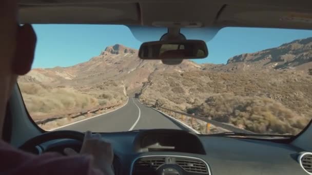Road trip in the mountains. Tenerife landscape - Video, Çekim