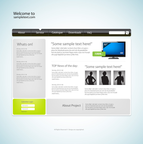 Website design template. Vector. - Vector, Image