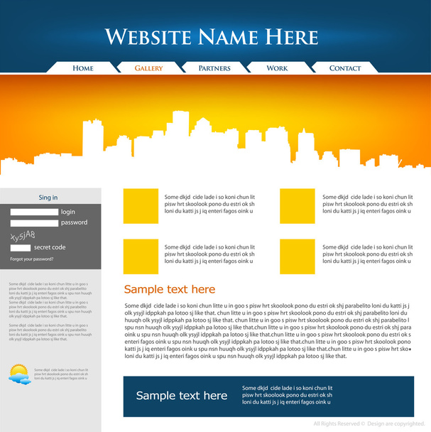 Web site design template, vector. - Vector, Imagen