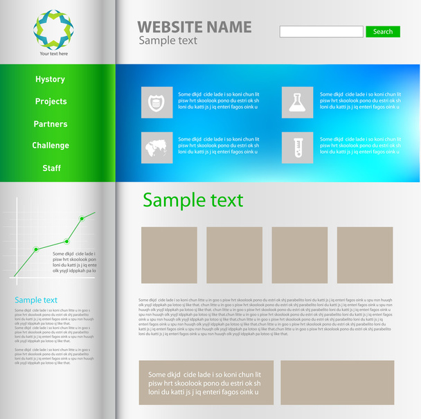 Plantilla de diseño del sitio web, vector
. - Vector, Imagen