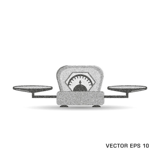 Vector monochrome scales with indicator and arrow. Object icon on an isolated background. - Vector, afbeelding
