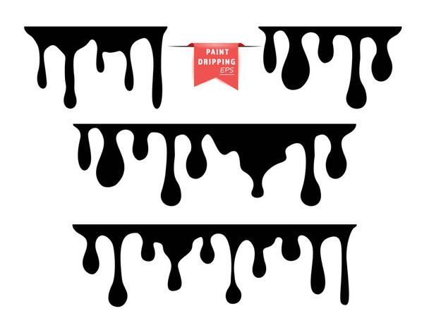 Dripping stretch liquid, paint or resin. Vector decorative design elements of the template. Isolated background. - Vektor, obrázek