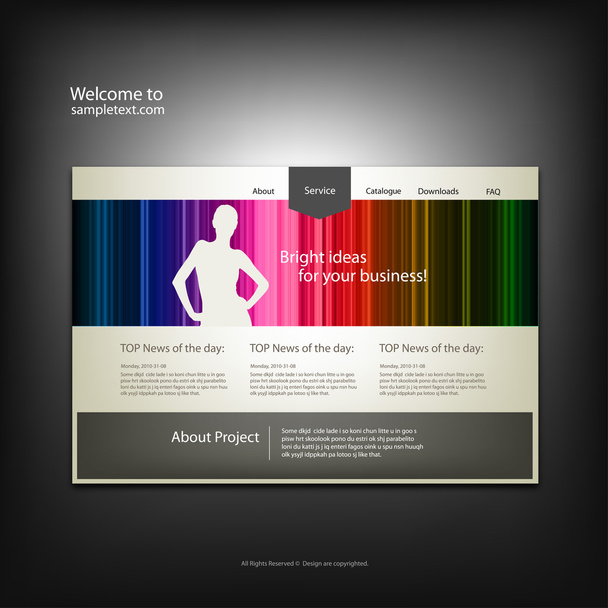 Web site design template, vector. - Вектор,изображение