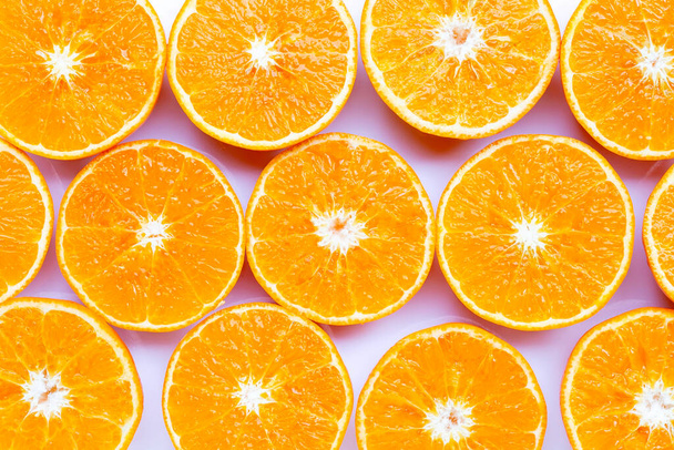 Fondo de fruta naranja fresca. Vista superior
 - Foto, imagen