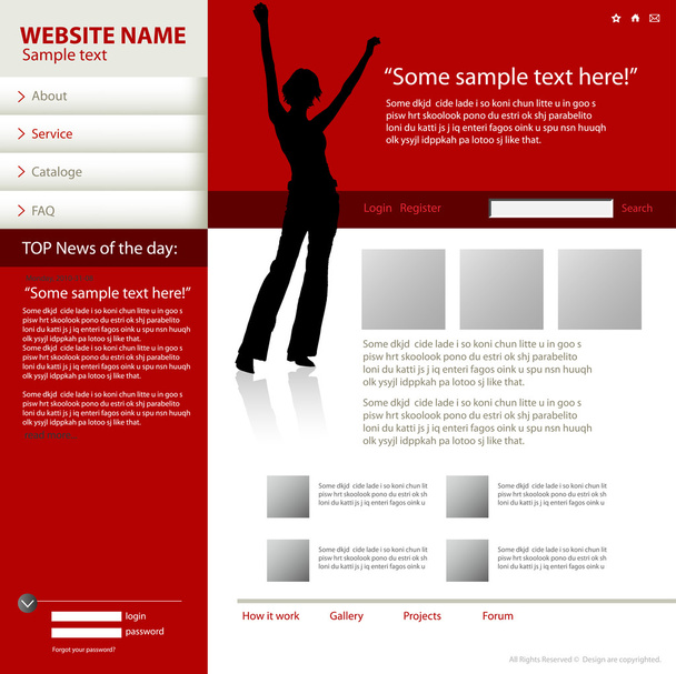 Web site design sablon, vektor. - Vektor, kép