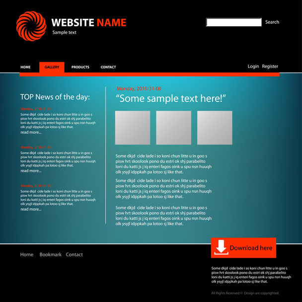 Web site design template, vector. - Vector, imagen