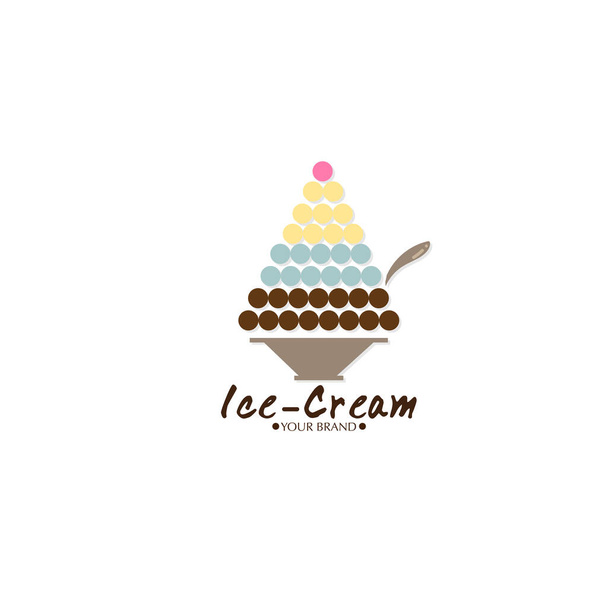 ice cream dessert icon logo brand design graphic object - ベクター画像