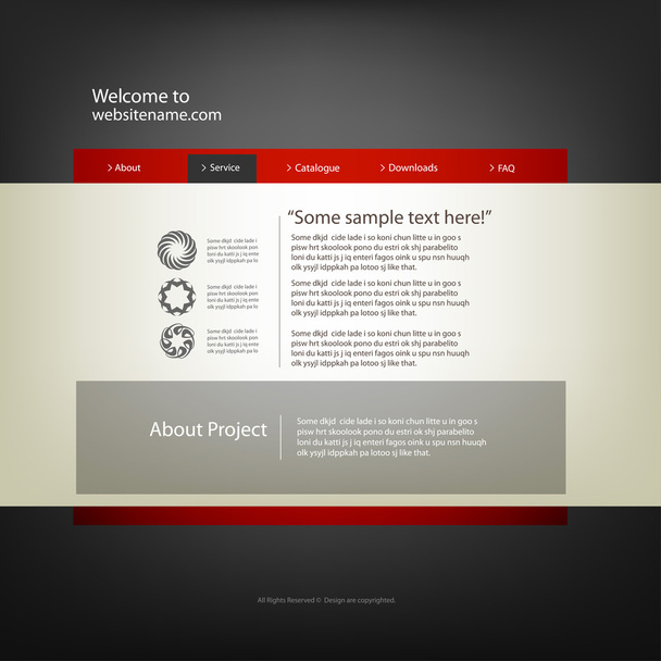 Web site design template, vector. - Vektor, obrázek