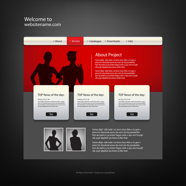 Web site design template, vector. - Vector, afbeelding