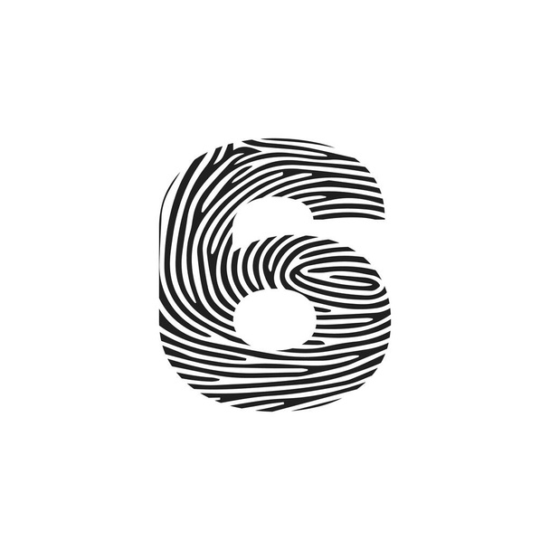 6 Vector Letter base logo. Initial letter 6 vector Icon Fingerprint Concept - Vecteur, image