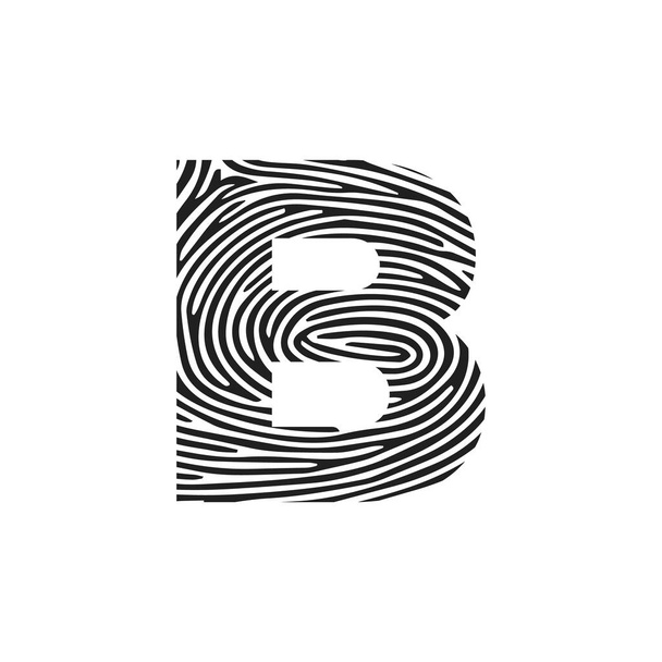 b Logo de base de la lettre vectorielle. Concept initial d'empreinte digitale des icônes du vecteur b - Vecteur, image