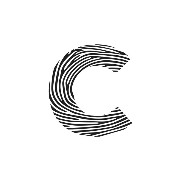 c Logotipo de base da Carta do Vetor. Carta inicial c vector Ícone Fingerprint Concept - Vetor, Imagem
