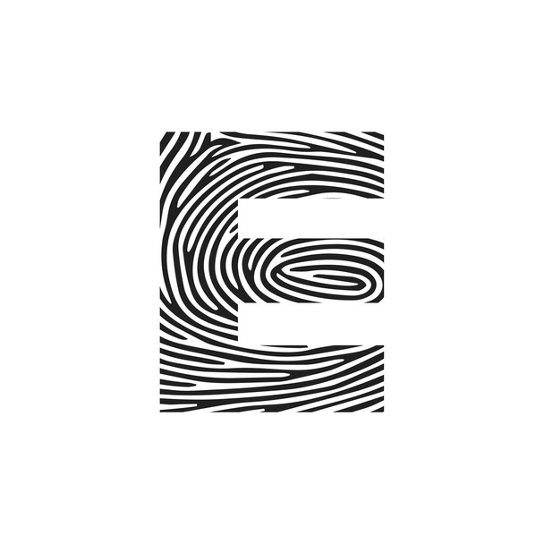 e Vector Letter base logo. Initial letter e vector Icon Fingerprint Concep - Vector, Image