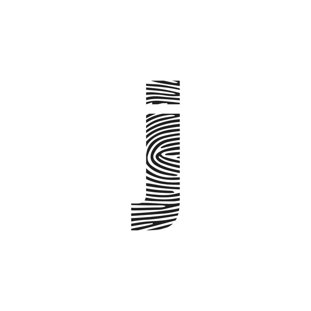 Initial lettre j vectoriel Icon Fingerprint Concept. j Logo de base de la lettre vectorielle - Vecteur, image