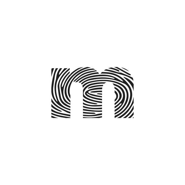 Początkowa litera m wektor Koncepcja odcisku palca ikony. m Logo podstawy litery wektorowej - Wektor, obraz
