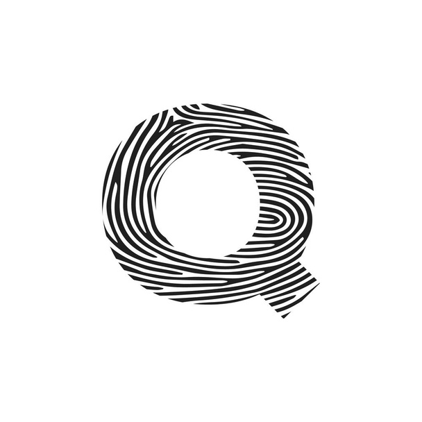 q Logo de base de la lettre vectorielle. Première lettre q vecteur Icône Empreinte digitale Concept - Vecteur, image