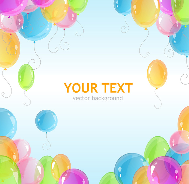 Holiday frame with colorful balloons - Vector, imagen