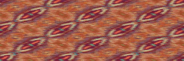 Μαλακή Θολούρα Damask Ikat Tapestry Banner Υφή. Χωρίς ραφές μοτίβο συνόρων. Περίληψη Space Dye Blotched Motif Melange Effect. Πολύχρωμο Heathered Spice Ikat. Υφασμάτινη Κορδέλα Όμπρε. Διανυσματικές επαναλήψεις 10 - Διάνυσμα, εικόνα