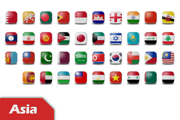Asian flag buttons - Photo, Image