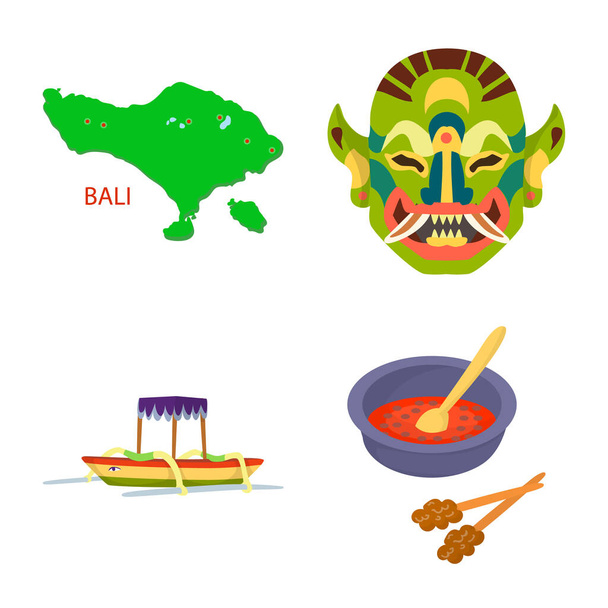 Векторный дизайн логотипа Бали и Индонезии. Набор балийских и карибских символов акций для интернета
. - Вектор,изображение