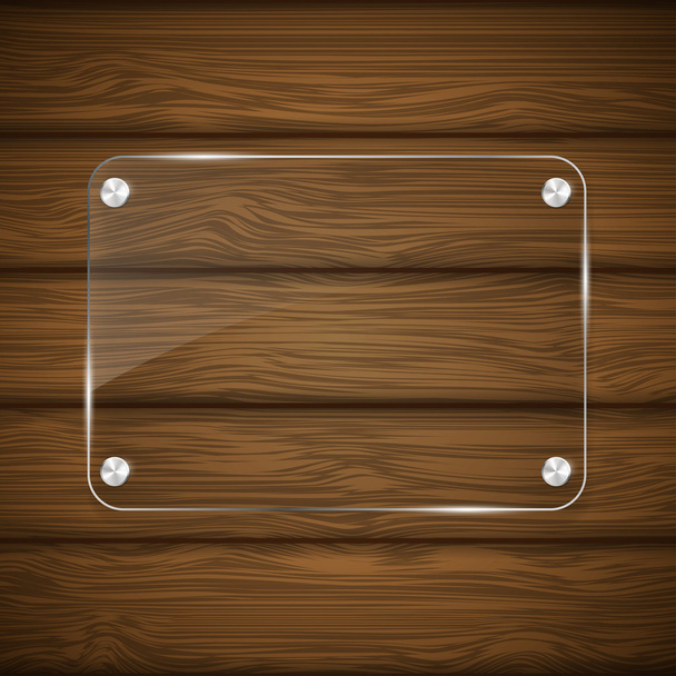 Wooden texture with glass. - Vector, Image