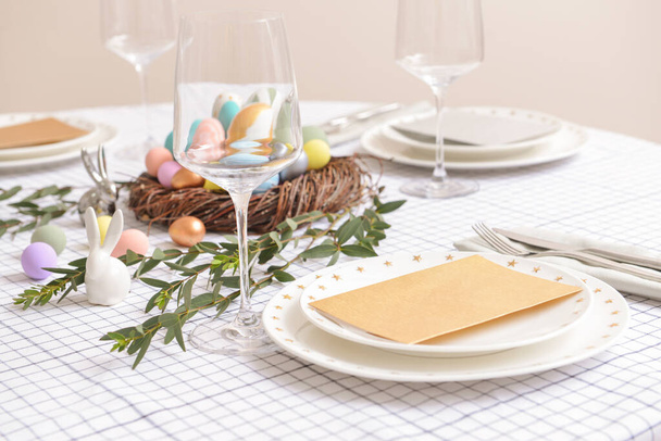 Beautiful table setting for Easter celebration - Φωτογραφία, εικόνα
