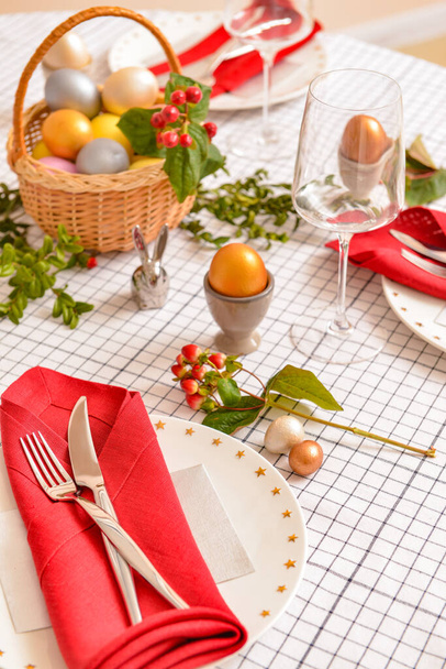 Beautiful table setting for Easter celebration - Photo, Image