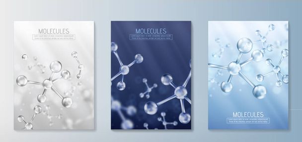 Glass molecules model. Reflective and refractive abstract molecular shape. Vector illustration - Vecteur, image
