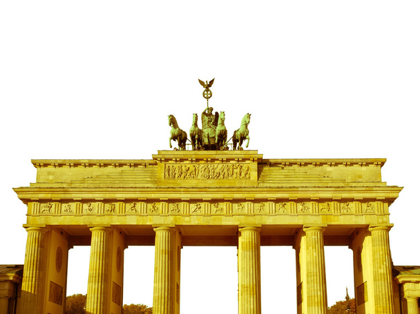 Retro olhando Brandenburger Tor, Berlim
 - Foto, Imagem