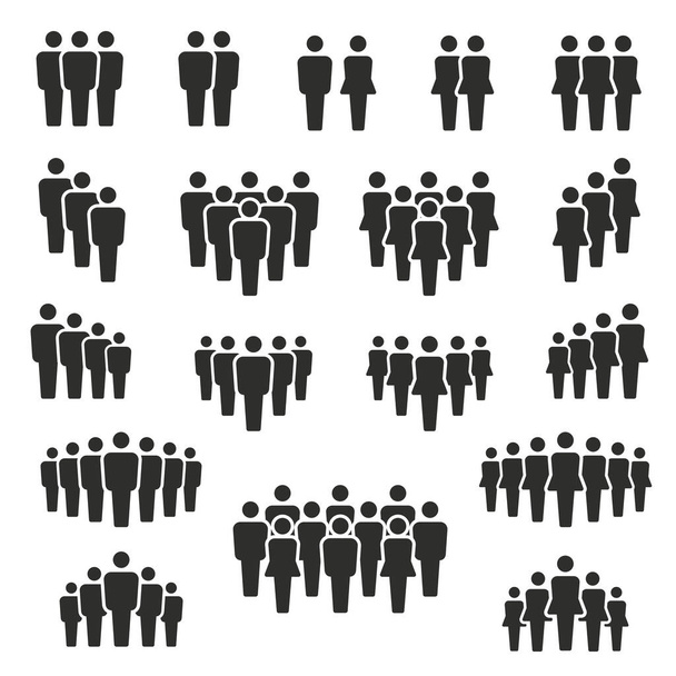 人々と人口のアイコンセットベクトルイラスト - ベクター画像