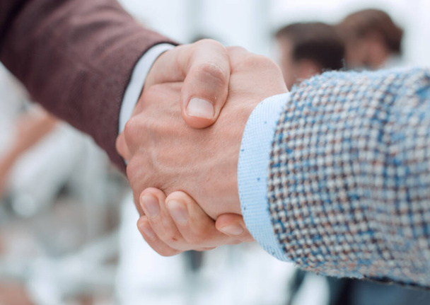 close up. business people meeting each other with a handshake - Φωτογραφία, εικόνα