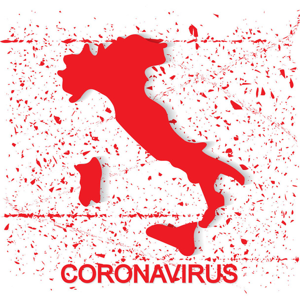 イタリアの概念におけるコロナウイルス - ベクター画像