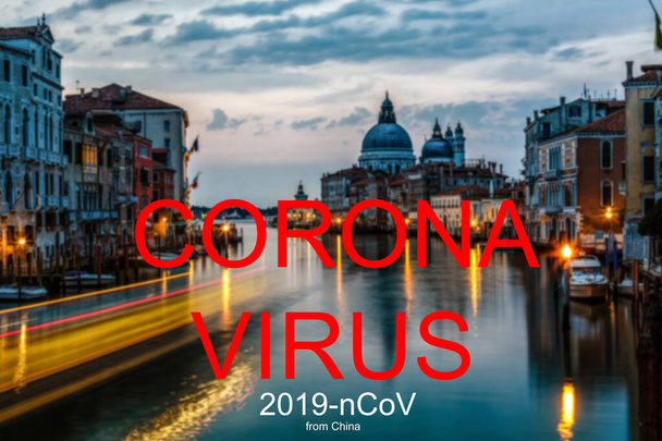 Coronavirus 2019-nCoV, İtalya 'da COVID-19. Venedik gondolları San Marco Meydanı, Venedik, İtalya. - Fotoğraf, Görsel