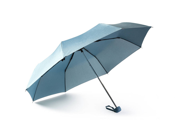 Blue umbrella isolated on white background - Фото, изображение