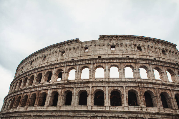 retro photo of Colosseum , arena from Roman Empire  - Фото, изображение