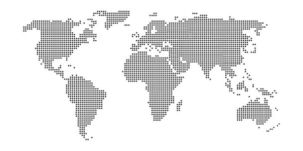 Dotted παγκόσμιο χάρτη σε λευκό πίσω - Διάνυσμα, εικόνα