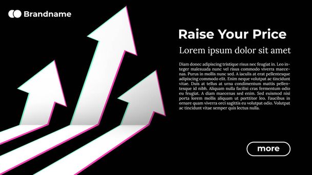 Rise Your Price - Web Template in Trendy Colors. - Вектор,изображение