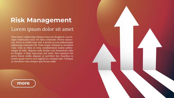 Risk Management - Web Template in Trendy Colors. - Vector, Image