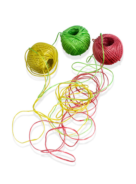Réseau de boules de laine colorées
 - Photo, image