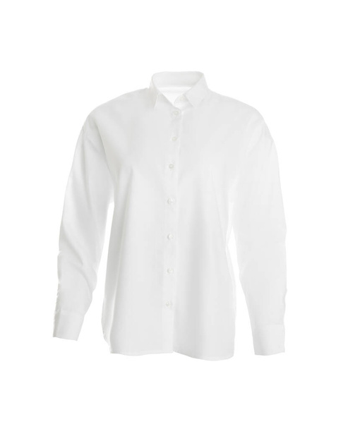 Elegant shirt on mannequin against white background. Stylish clothes - Foto, Imagen