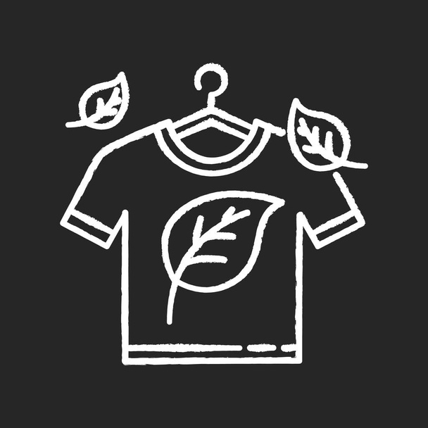 Öko-Reinigungs-Kreide weißes Symbol auf schwarzem Hintergrund. Wäschewaschen, Wäscheservice. Bio-Reinigungsmittel und natürlicher Fleckenentferner, schonende Reinigung. Isolierte Vektor-Tafel-Illustration - Vektor, Bild