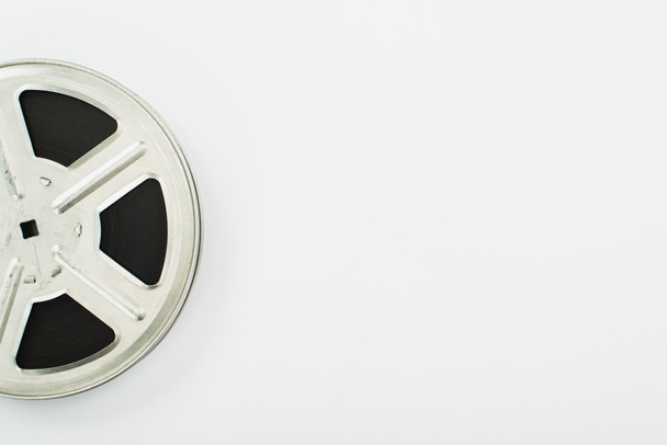 top view of old film reel on white background - Photo, Image