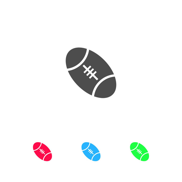 Icono de rugby plano. Pictograma de color sobre fondo blanco. Símbolo de ilustración vectorial e iconos de bonificación
 - Vector, imagen