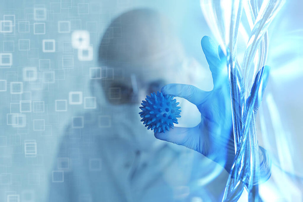 доктор коронавируса тест, концепт-вирус, эпидемия, имитация лаборатории биологической опасности
 - Фото, изображение