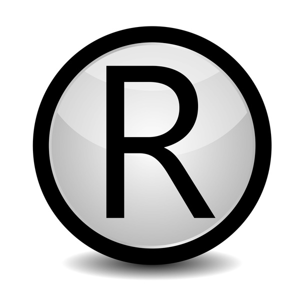Зарегистрированный товарный знак - значок
 - Вектор,изображение